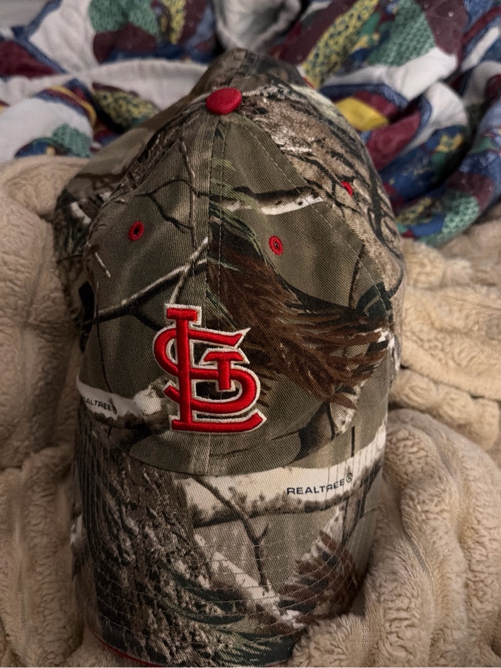 Realtree Camo Baseball Cap with Red St. Louis Logo